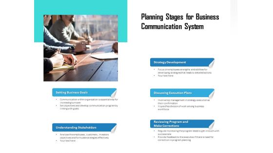 Planning Stages For Business Communication System Ppt PowerPoint Presentation Icon Styles PDF