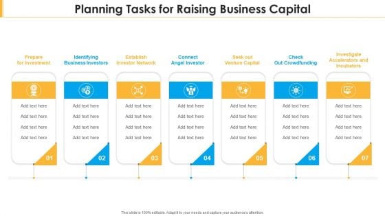 Planning Tasks For Raising Business Capital Elements PDF