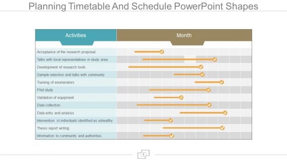 Planning Timetable And Schedule Powerpoint Shapes