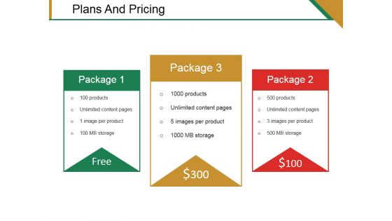 Plans And Pricing Ppt PowerPoint Presentation Infographics Guide