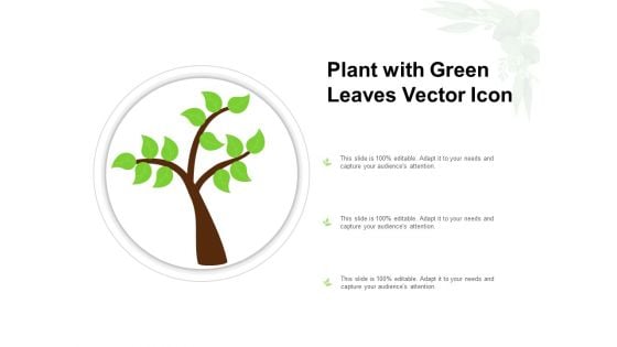 Plant With Green Leaves Vector Icon Ppt Model Diagrams PDF