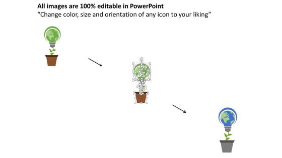 Plant With Icons For Green Energy Powerpoint Template