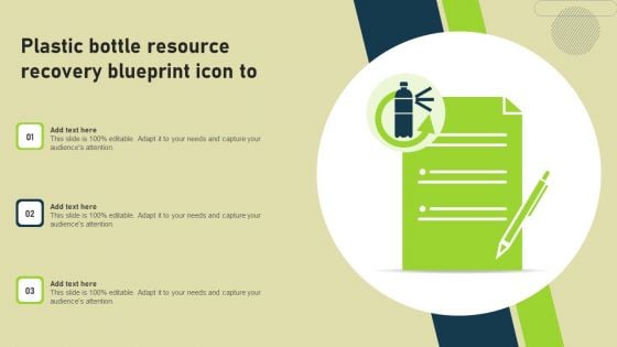 Plastic Bottle Resource Recovery Blueprint Icon To Graphics PDF