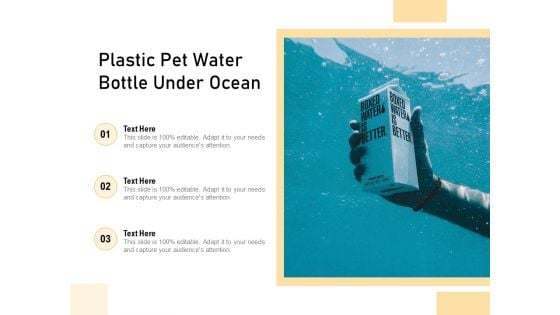 Plastic Pet Water Bottle Under Ocean Ppt PowerPoint Presentation Gallery Images PDF