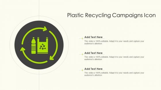 Plastic Recycling Campaigns Icon Infographics PDF