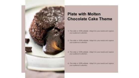 Plate With Molten Chocolate Cake Theme Ppt PowerPoint Presentation Show Examples