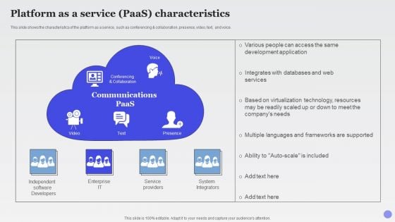 Platform As A Service Paas Characteristics Xaas Cloud Computing Models Ppt PowerPoint Presentation Icon Graphic Images PDF