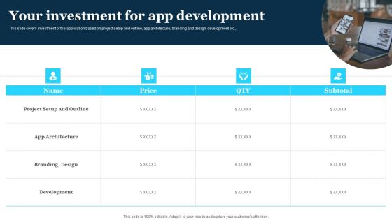 Play Store Launch Techniques For Shopping Apps Your Investment For App Development Portrait PDF