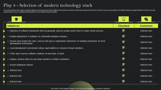 Playbook For Advancing Technology Play 8 Selection Of Modern Technology Stack Inspiration PDF Playbook For Advancing Technology Play 8 Selection Of Modern Technology Stack Inspiration PDF