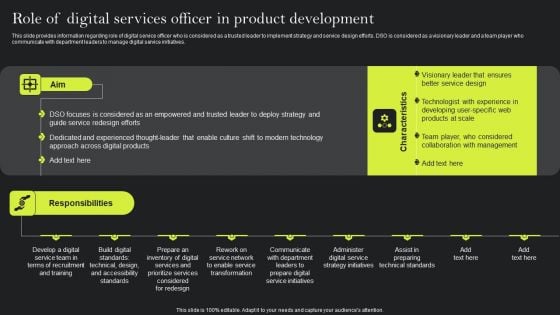 Playbook For Advancing Technology Role Of Digital Services Officer In Product Graphics PDF