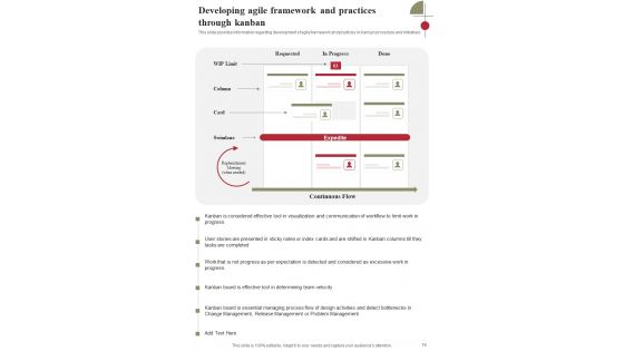 Playbook For Agile Framework Adoption Strategies Template