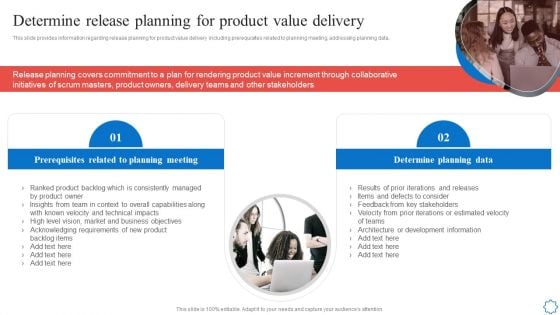 Playbook For Agile Software Development Teams Determine Release Planning For Product Value Delivery Template PDF Playbook For Agile Software Development Teams Determine Release Planning For Product Value Delivery Template PDF