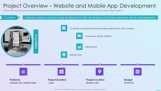 Playbook For Application Developers Project Overview Website And Mobile App Development Mockup PDF Playbook For Application Developers Project Overview Website And Mobile App Development Mockup PDF