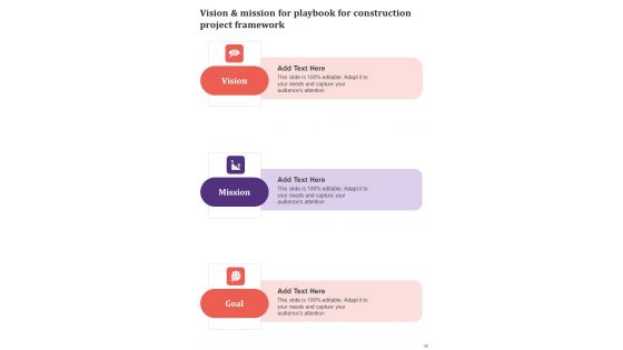 Playbook For Construction Project Framework Template
