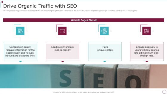 Playbook For Content Advertising Drive Organic Traffic With Seo Designs PDF