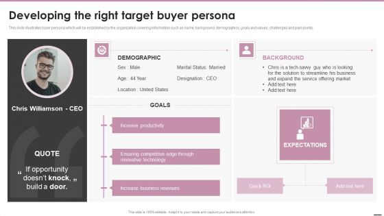 Playbook For Content Marketing Strategies Developing The Right Target Buyer Persona Introduction PDF