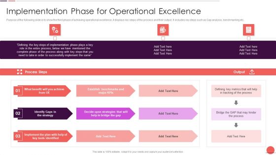 Playbook For Improving Implementation Phase For Operational Excellence Professional PDF