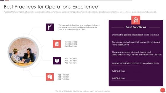 Playbook For Improving Production Process Best Practices For Operations Excellence Rules PDF