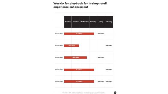 Playbook For In Shop Retail Experience Enhancement Template
