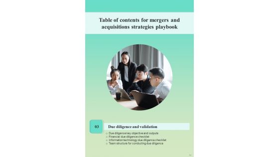 Playbook For Mergers And Acquisitions Strategies Template