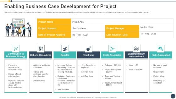 Playbook For Project Administrator Enabling Business Case Development For Project Portrait PDF