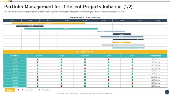 Playbook For Project Administrator Portfolio Management For Different Projects Initiation Ideas PDF