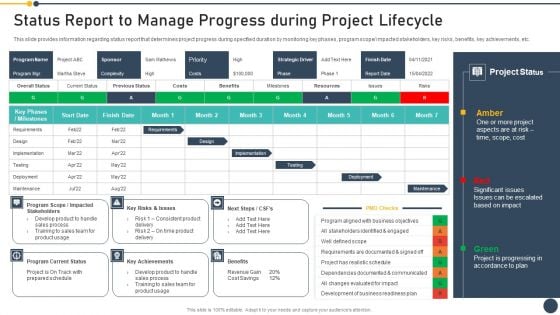 Playbook For Project Administrator Status Report To Manage Progress During Project Lifecycle Background PDF