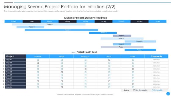 Playbook For Project Product Administration Managing Several Project Portfolio For Initiation Wd Portrait PDF