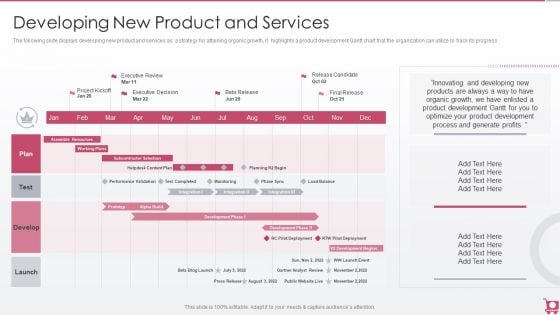 Playbook For Sales Growth Strategies Developing New Product And Services Mockup PDF