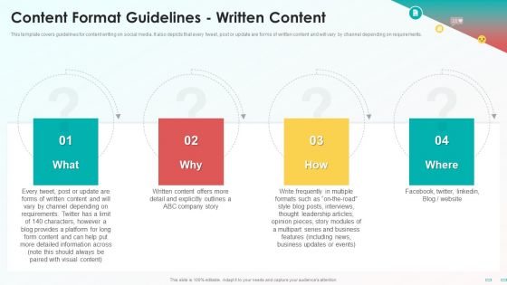 Playbook For Social Media Channel Content Format Guidelines Written Content PDF Portrait PDF