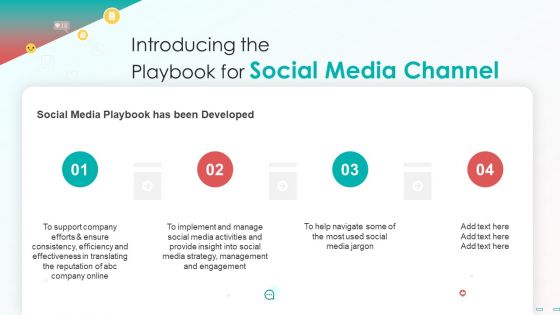 Playbook For Social Media Channel Introducing The Playbook For Social Media Channel Rules PDF