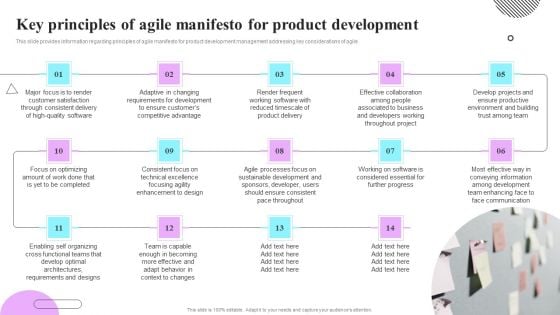 Playbook For Sprint Agile Key Principles Of Agile Manifesto For Product Development Elements PDF