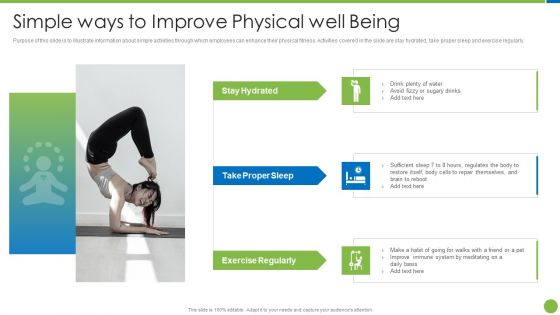 Playbook For Staff Wellbeing Simple Ways To Improve Physical Well Being Brochure PDF