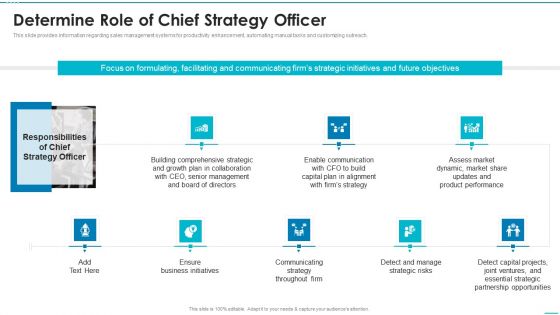 Playbook For Strategic Action Planning Determine Role Of Chief Strategy Officer Inspiration PDF