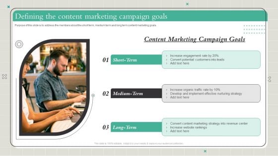 Playbook To Formulate Efficient Defining The Content Marketing Campaign Goals Mockup PDF