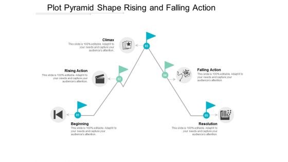 Plot Pyramid Shape Rising And Falling Action Ppt Powerpoint Presentation Slides Images