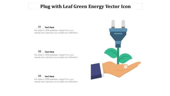 Plug With Leaf Green Energy Vector Icon Ppt PowerPoint Presentation Gallery Styles PDF