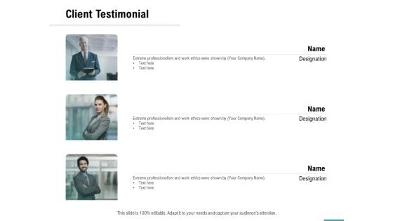 Plumbing Sanitary Works Client Testimonial Ppt Infographic Template Graphic Images PDF