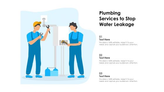 Plumbing Services To Stop Water Leakage Ppt PowerPoint Presentation Inspiration PDF