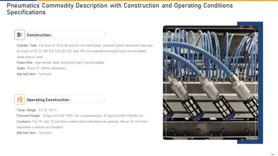 Pneumatics Commodity Description With Construction And Operating Conditions Specifications Demonstration PDF