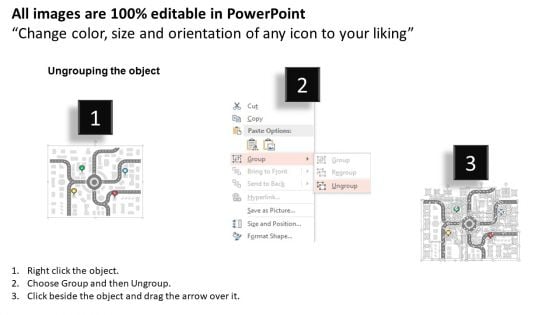 Pointers With Icons On Roadmap Powerpoint Templates