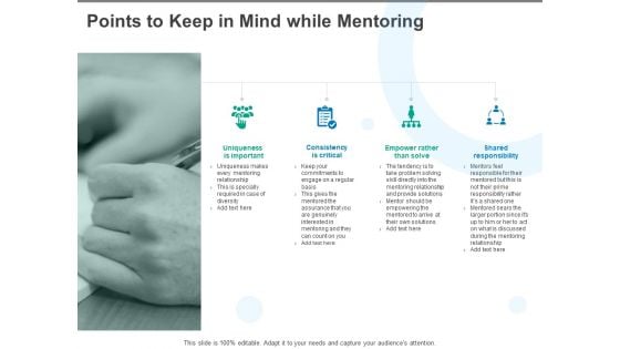 Points To Keep In Mind While Mentoring Ppt PowerPoint Presentation Icon Picture