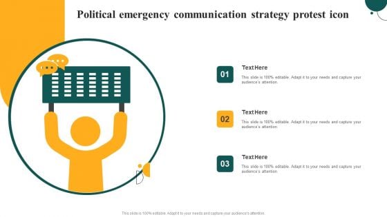 Political Emergency Communication Strategy Protest Icon Inspiration PDF