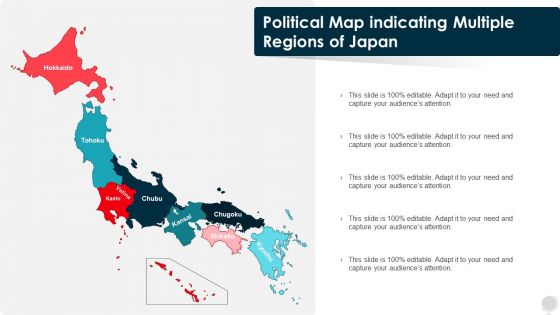 Political Map Indicating Multiple Regions Of Japan Ppt PowerPoint Presentation Gallery Inspiration PDF