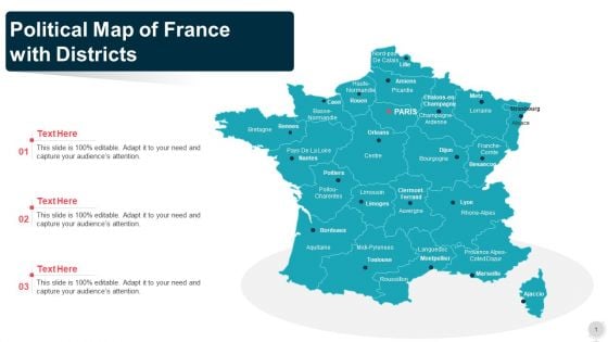 Political Map Of France With Districts Ppt PowerPoint Presentation File Microsoft PDF