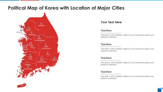 Political Map Of Korea With Location Of Major Cities Brochure PDF