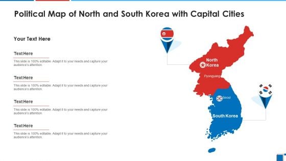 Political Map Of North And South Korea With Capital Cities Mockup PDF