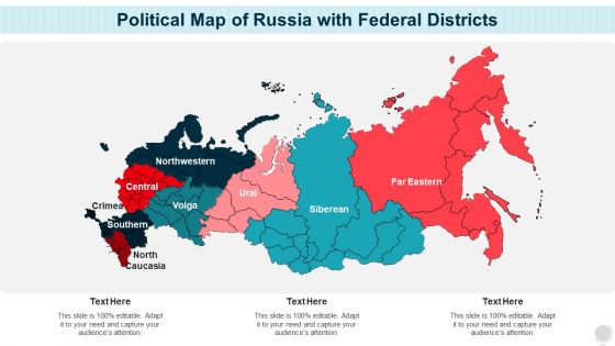 Political Map Of Russia With Federal Districts Ppt PowerPoint Presentation File Graphics Pictures PDF