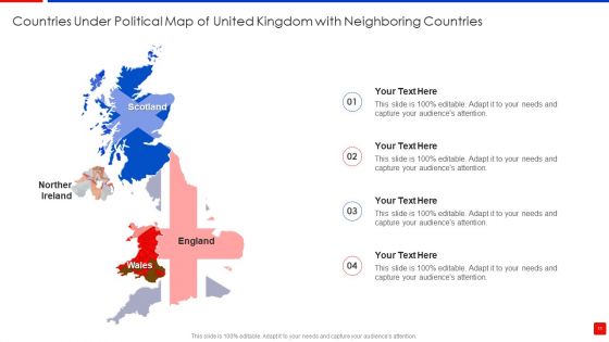 Political Map Of United Kingdom With Neighboring Countries Ppt PowerPoint Presentation Complete Deck With Slides