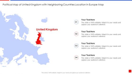 Political Map Of United Kingdom With Neighboring Countries Ppt PowerPoint Presentation Complete Deck With Slides